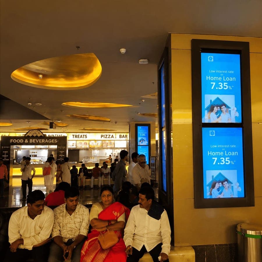 A Shoutout playing on a real cinema lobby screen (3 of 4)